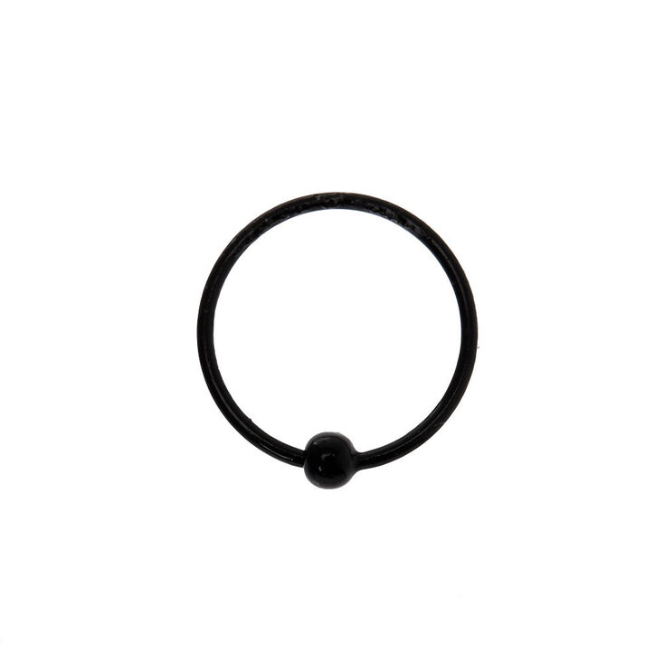 Anneau de piercing de nez perl&eacute; 22&nbsp;g couleur argent&eacute;e - Noir,