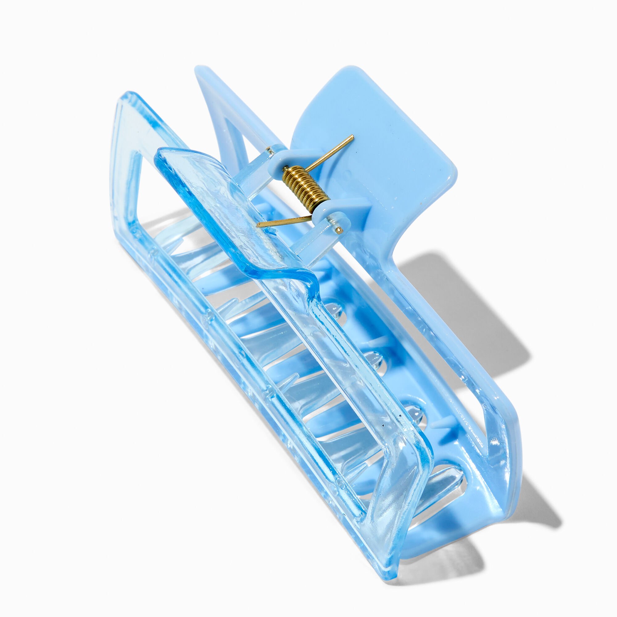 Large Two-Tone Light Blue Rectangular Hair Claw,