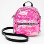 Reversible Sequin Mini Backpack Crossbody Bag - Pink,