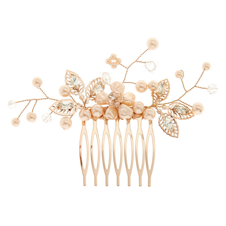 Blush  Pearl Flower Hair Comb,