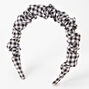 Ruffled Gingham Headband - Black &amp; White,