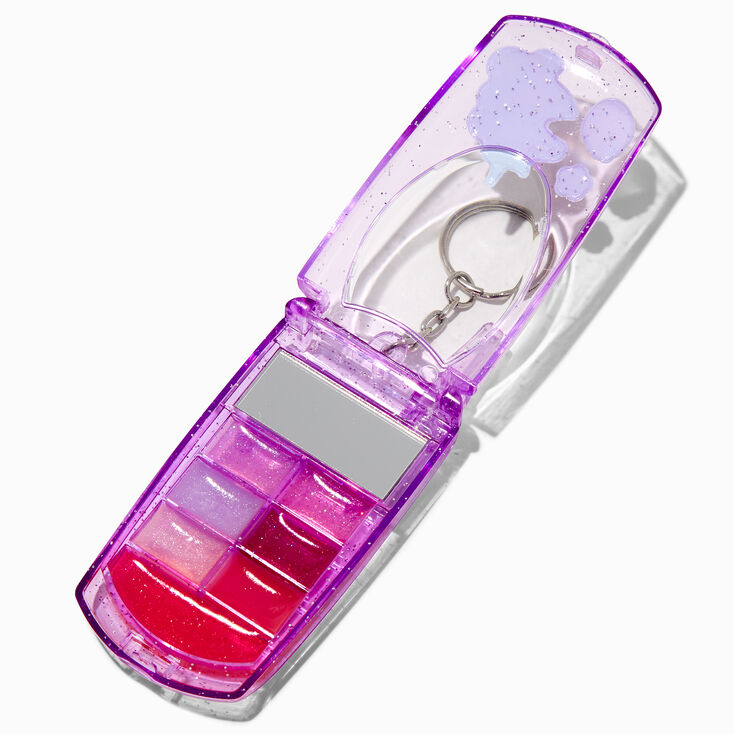 Purple Y2K Unicorn Flip Phone Lip Gloss Set,