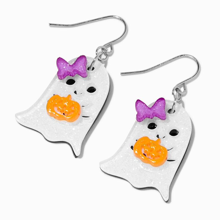 Glittery Ghost Drop Earrings,