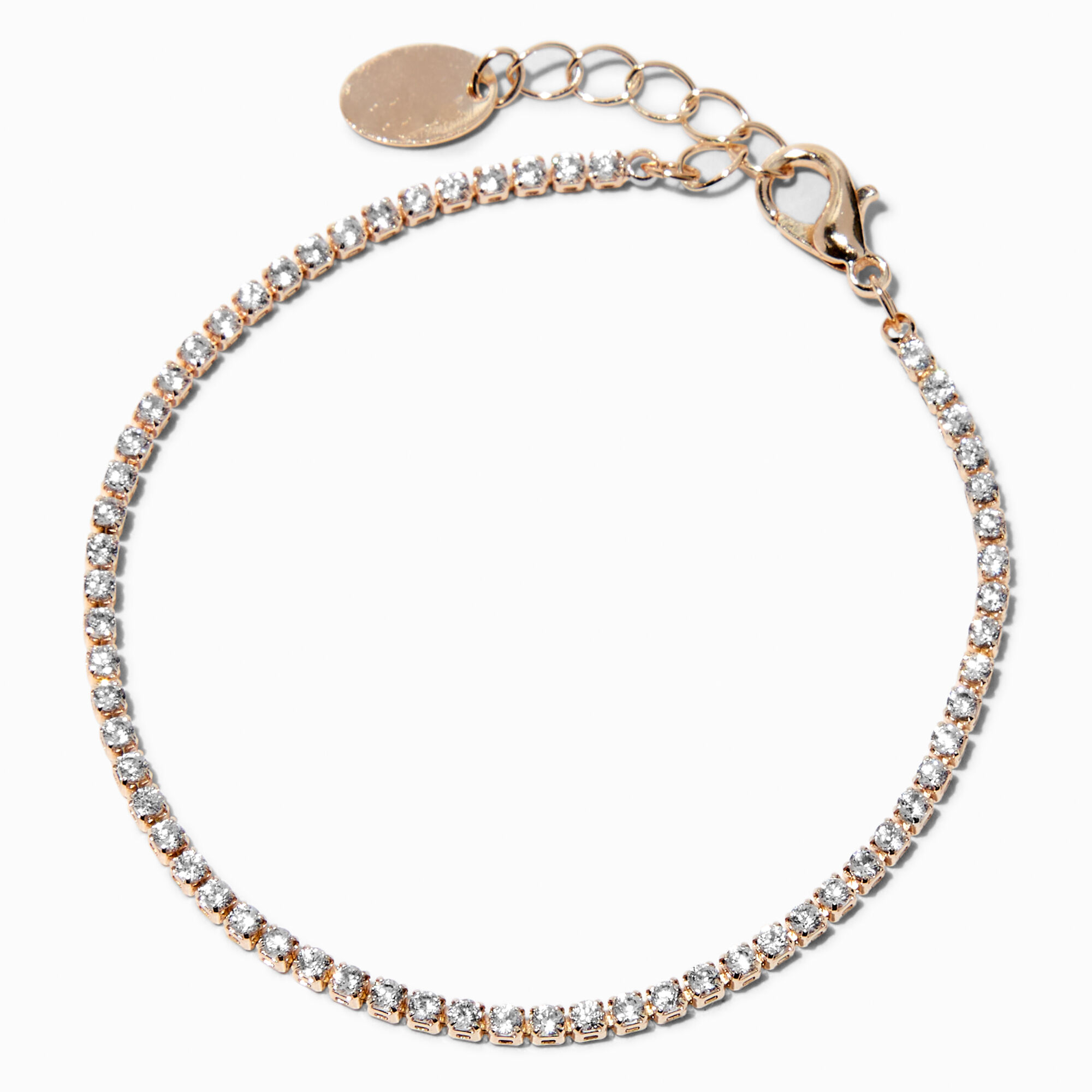 View Claires Tone Cubic Zirconia Tennis Bracelet Rose Gold information