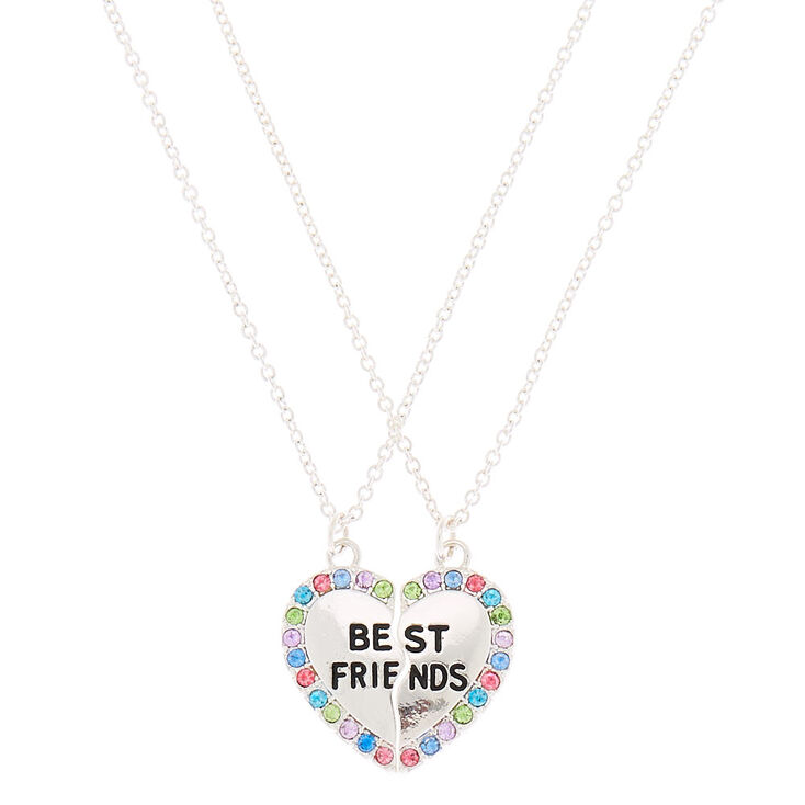 Best Friends Rainbow Heart Pendant Necklaces - 2 Pack | Claire's US