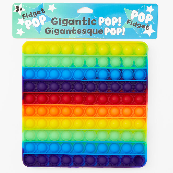Medium Pop 8&#39;&#39; Rectangle Fidget Toy - Rainbow,