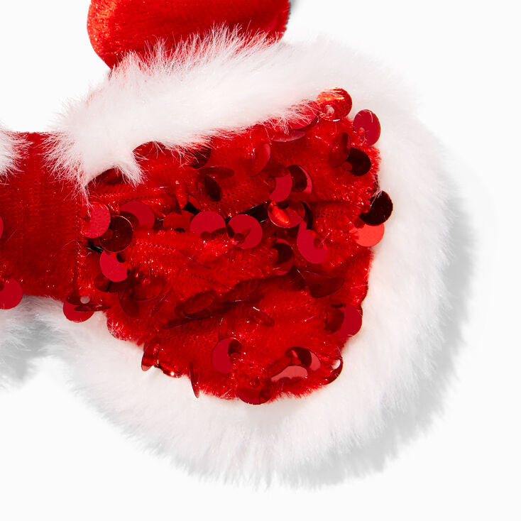 Christmas Red Sequin Bow Hair Scrunchie,