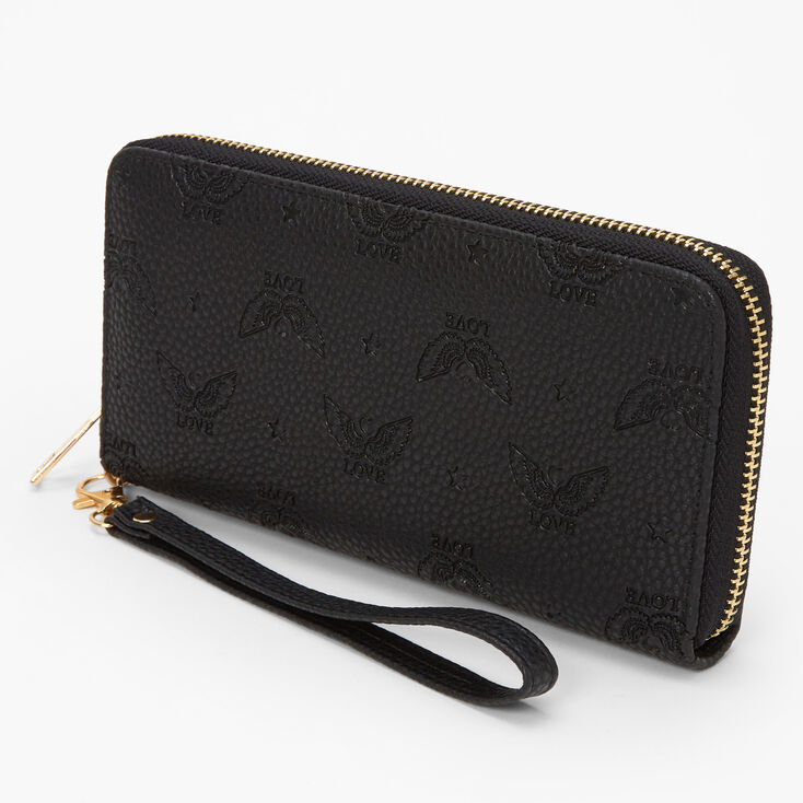 Love Angel Wings Wristlet - Black,