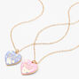 Best Friends Gold Heart Purple &amp; Pink Pendant Necklace Set - 2 Pack,