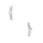 Sterling Silver Crystal Crescent Earrings,