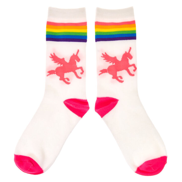 Claire's Chaussettes licorne arc-en-ciel