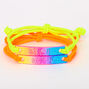 Glitter Rainbow Plate Stretch Friendship Bracelets - 2 Pack,