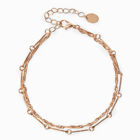 Gold Twisted Chain Link Multi Strand Anklet,