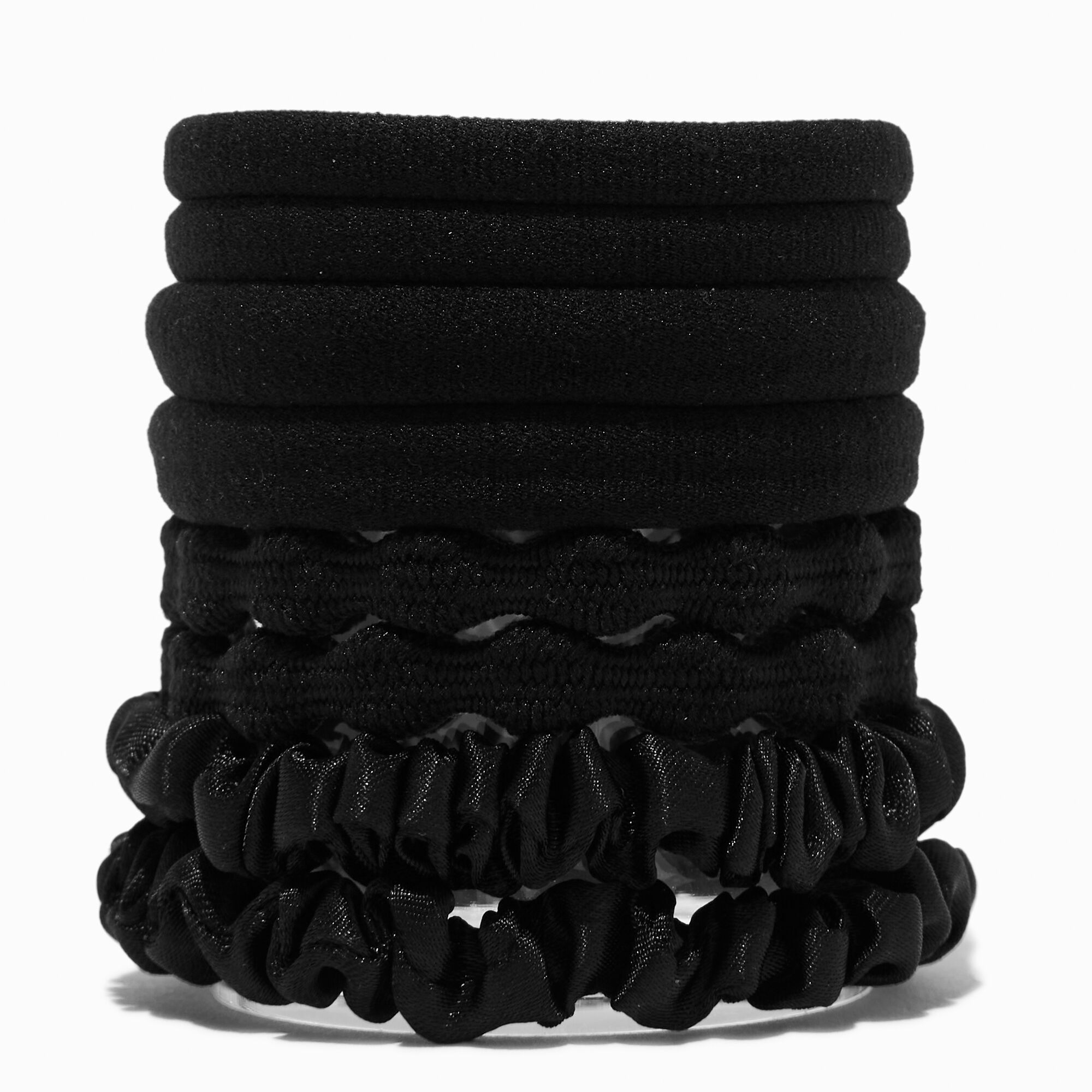 Mixed Black Hair Ties - 8 Pack,