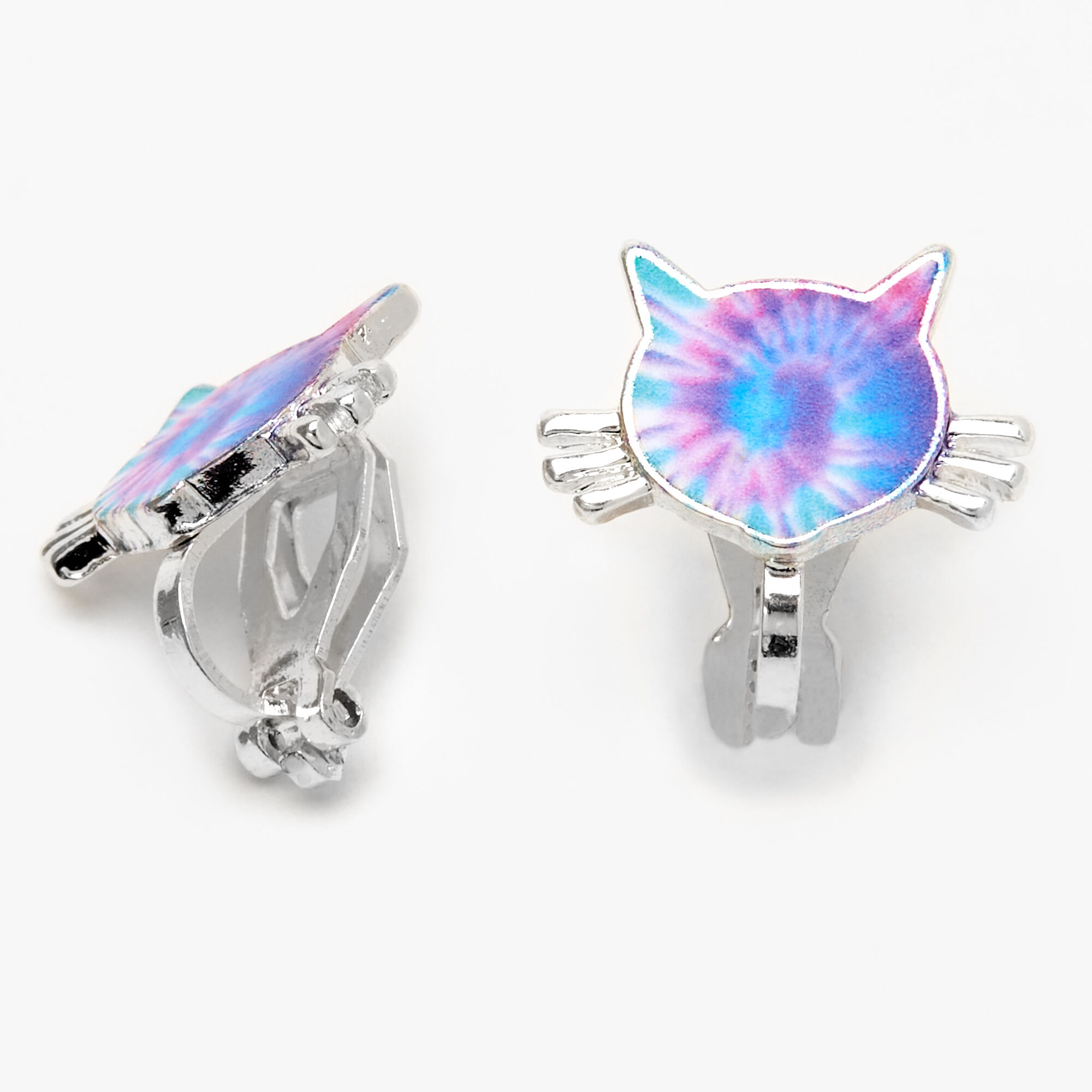 Claire's Clous d’oreilles à clip chaton tie-dye