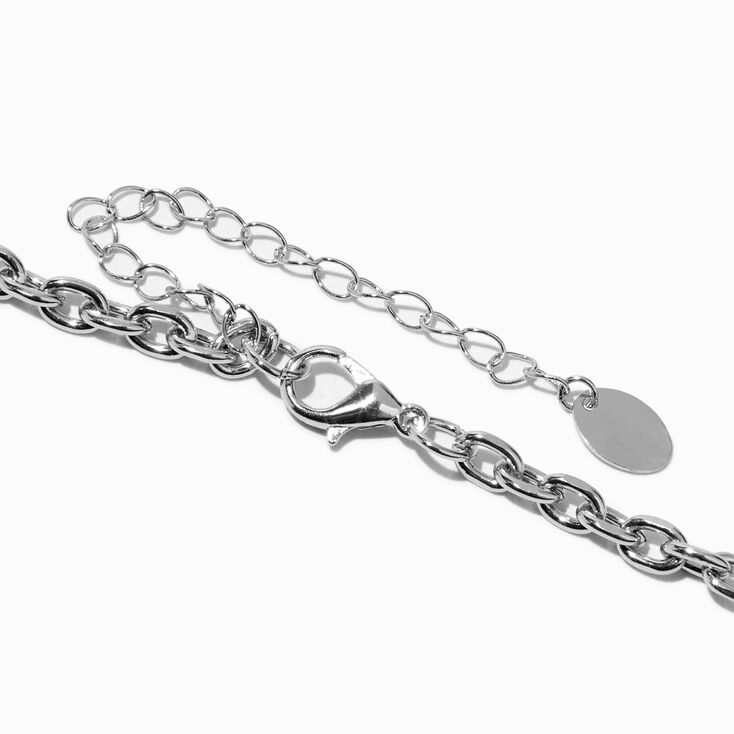 Silver-tone Rhodium O-Link Chain Necklace,