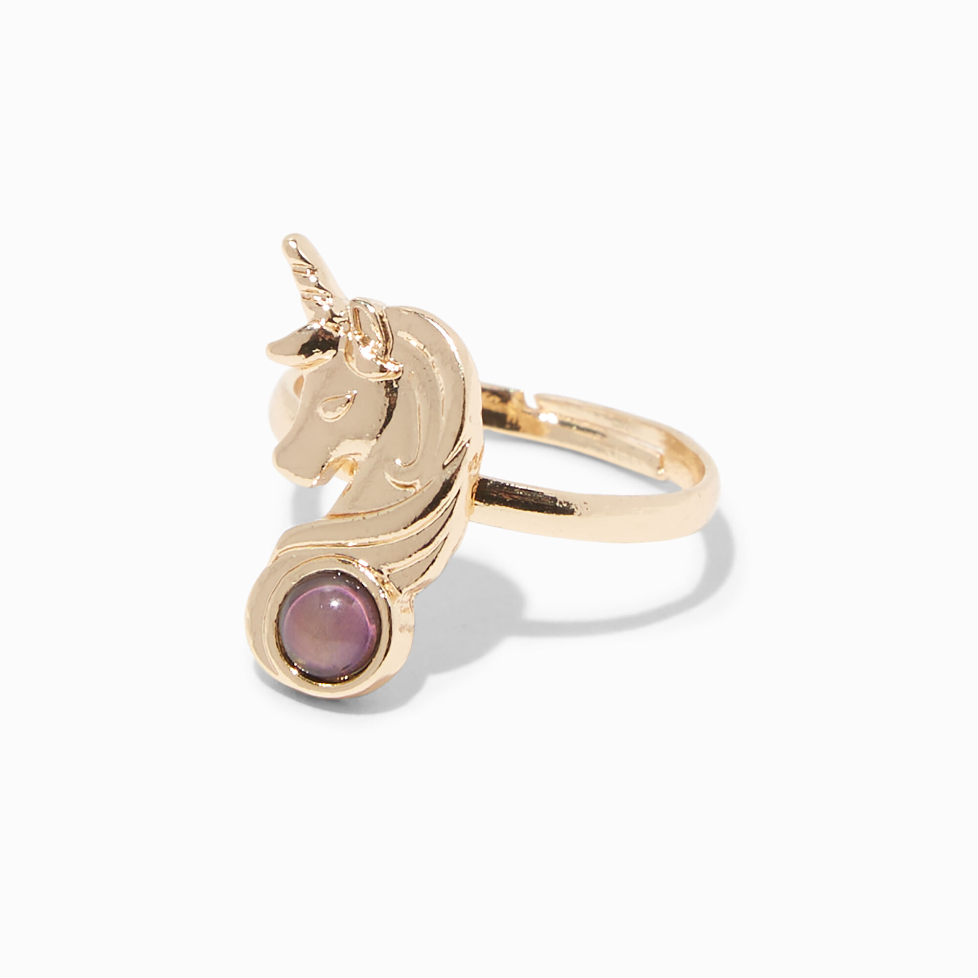 Bague d’humeur licorne couleur dorée,