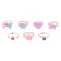 Claire&#39;s Club Ombre Charm Heart Box Rings - Mint, 7 Pack,