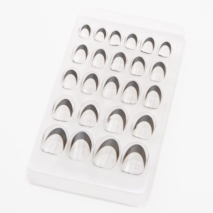 Black French Stiletto Press On Vegan Faux Nail Set - 24 Pack,