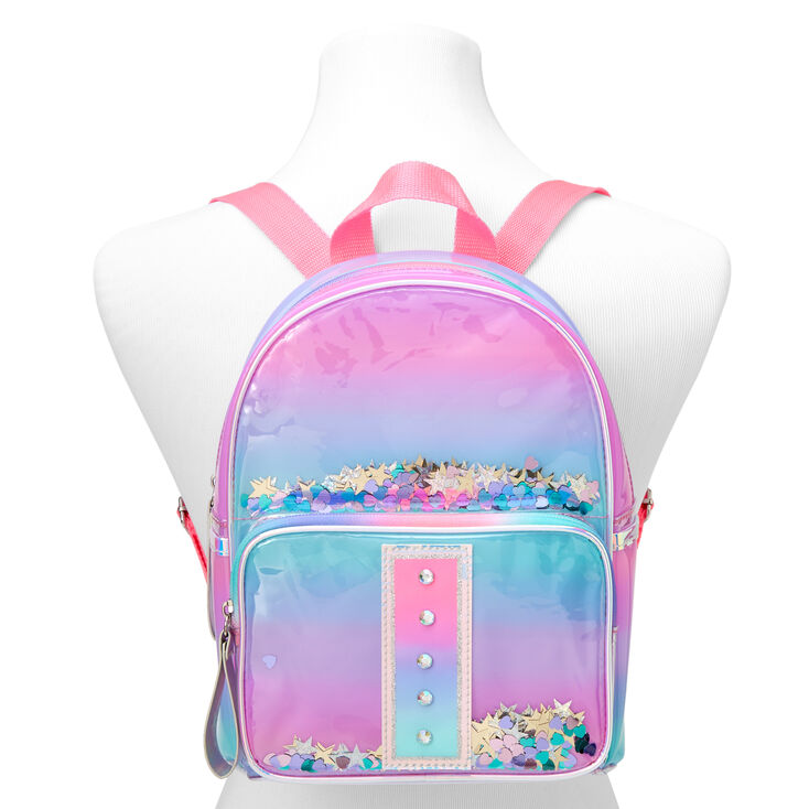 Ombre Shaker Initial Mini Backpack - I | Claire's US