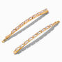 Baguette Cubic Zirconia Gold-tone Hair Pins - 2 Pack,