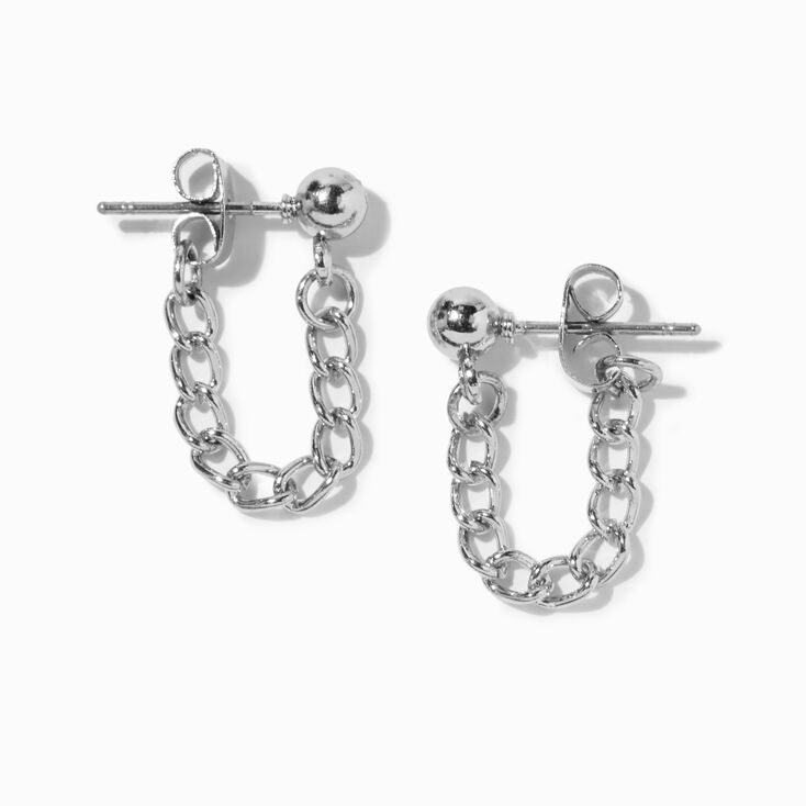 Silver Ball Front & Back Chain Connector Stud | Claire's US
