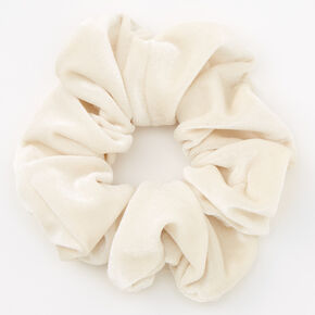Medium Flat Velvet Hair Scrunchie - Ivory,