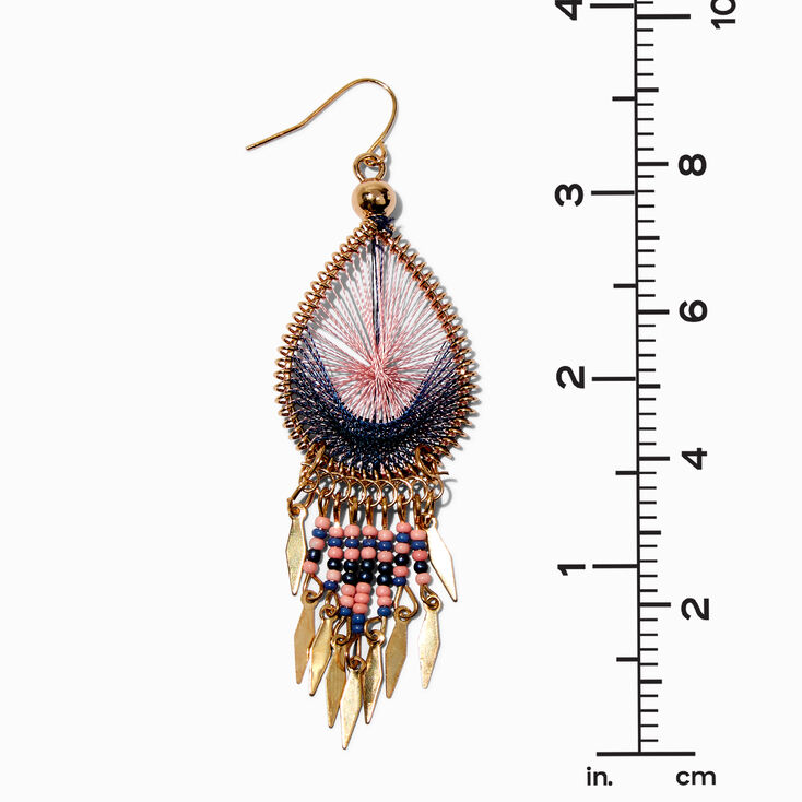 Pendantes 8&nbsp;cm attrape-r&ecirc;ves perl&eacute;es avec frange,