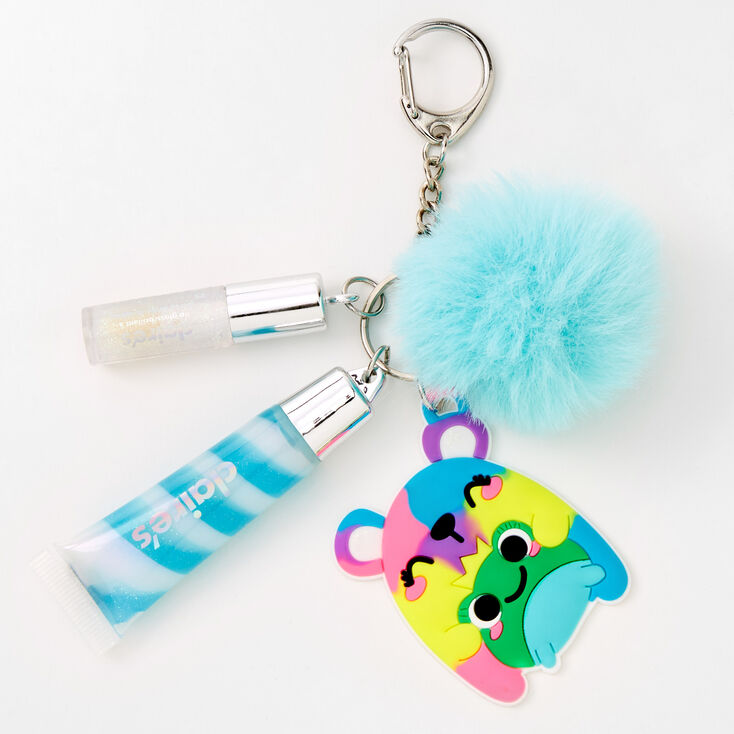 Blue Bear Lip Gloss Keychain,