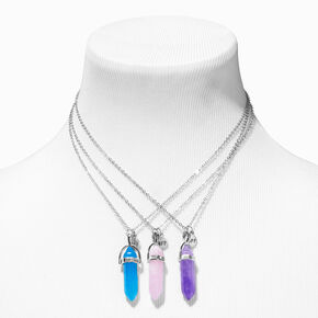 Best Friends Mystical Gem Pendant Necklaces - 3 Pack,