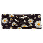 Bandeau torsad&eacute; &agrave; marguerites - Noir,