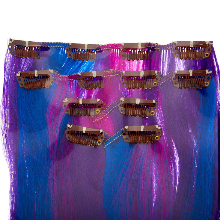 Ombr&eacute; Faux Hair Clip In Extensions - Purple, 4 Pack,