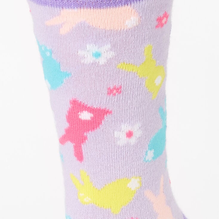 Easter Bunny Purple Crew Socks,