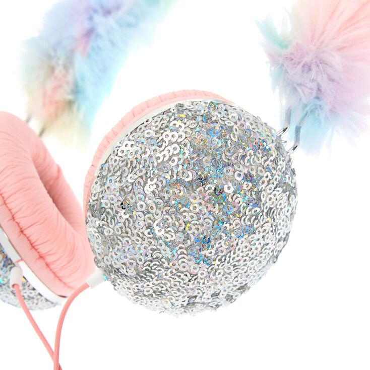 Rainbow Sequin Unicorn Headphones,