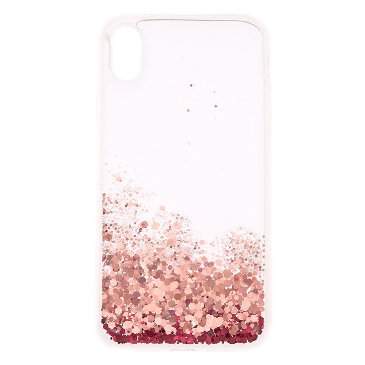 Pink Glitter Cascade Protective Phone Case - Fits iPhone XR