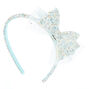 Claire&#39;s Club Glitter Bow Headband - Silver,