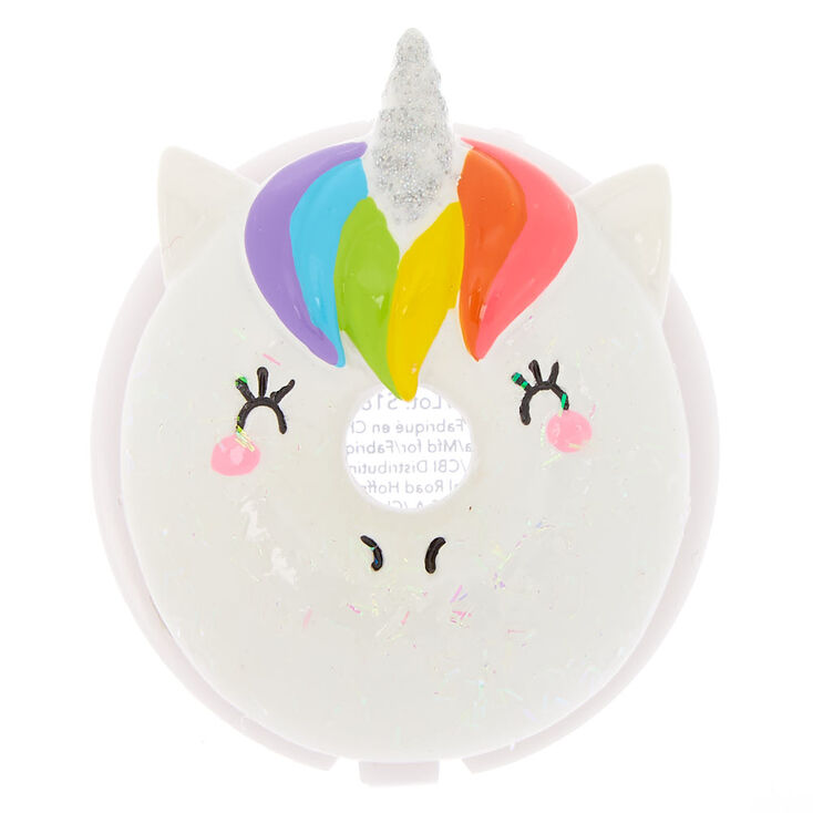 Unicorn Donut Lip Gloss Pot - White,