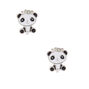 Cute Panda Clip On Earrings - White,