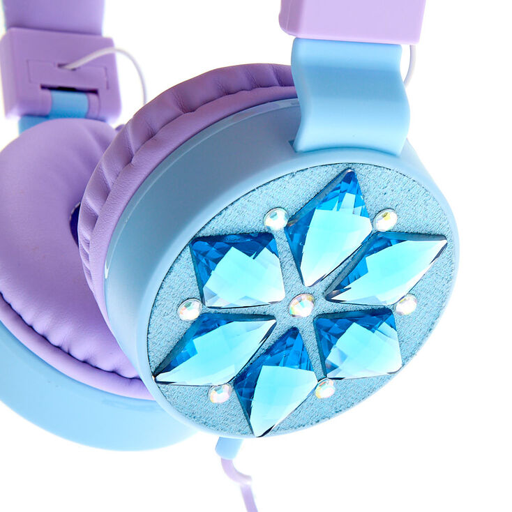 Snowflake Bling Headphones - Blue,