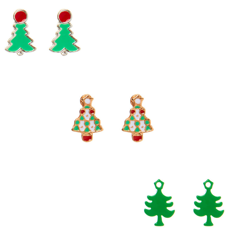 Christmas Tree Stud Earrings - 3 Pack,