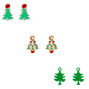Clous d&rsquo;oreille sapin de No&euml;l - Lot de 3,