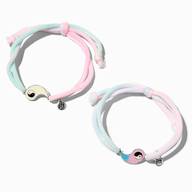 Best Friends Pastel Glow in the Dark Yin Yang Adjustable Bracelets - 2 Pack,