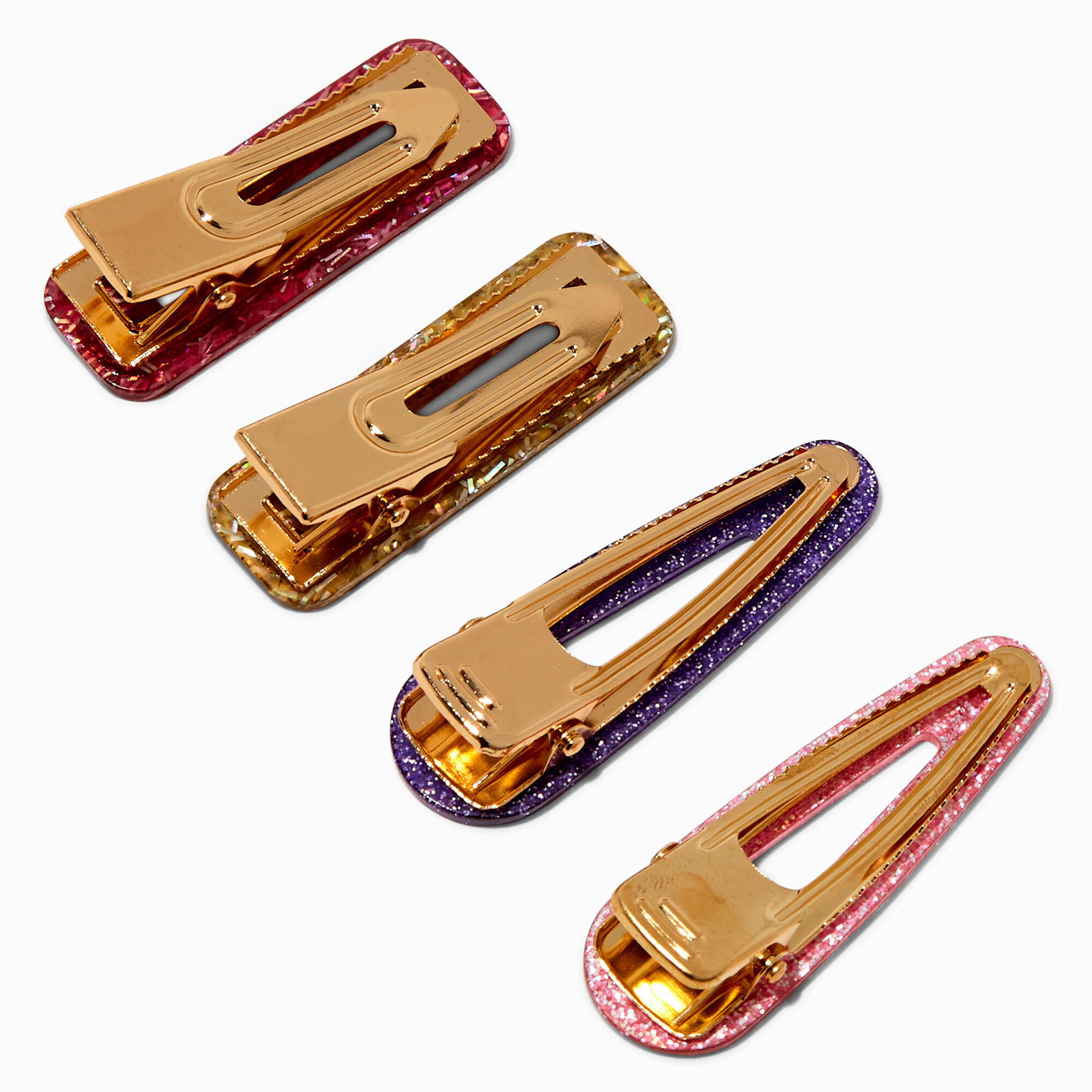 Claire's Club Glitter Hair Clips - 4 Pack,