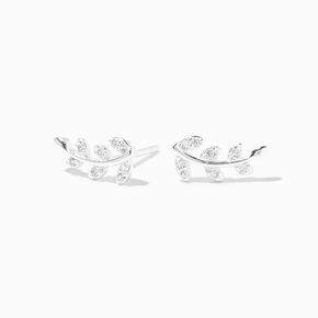 Clous d&rsquo;oreilles en forme de feuille en zircon cubique et argent C LUXE by Claire&rsquo;s,