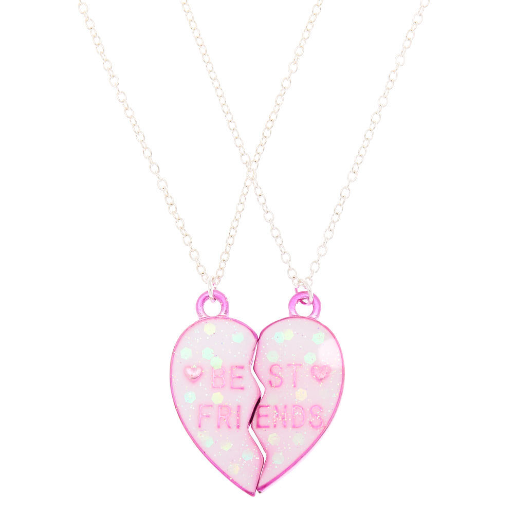Colliers best friends rose à pendentif cœur,