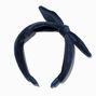 Claire&#39;s Club Navy Blue Corduroy Bow Headband,