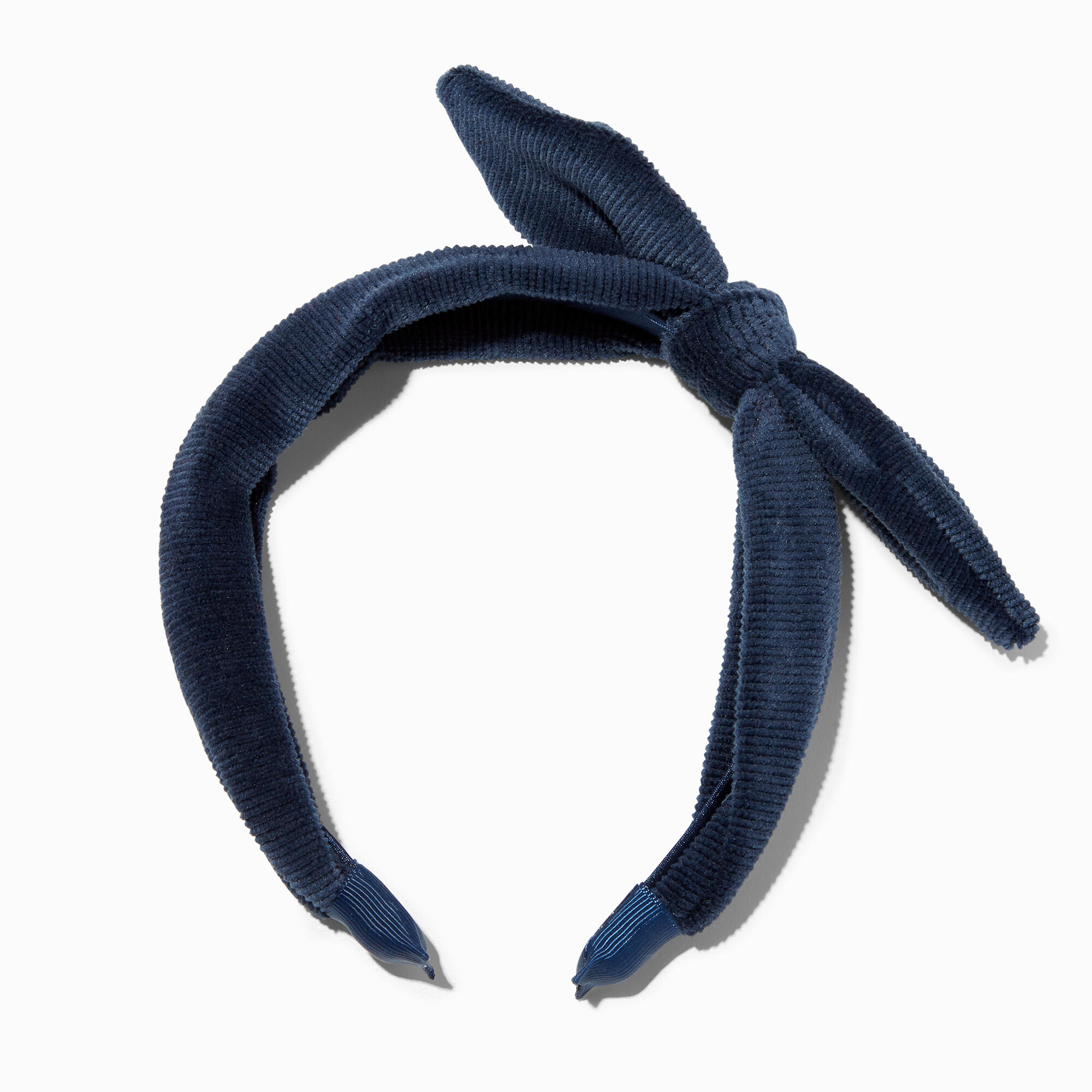 View Claires Club Corduroy Bow Headband Navy Blue information