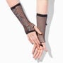 Gothic Cross Black Fishnet Fingerless Gloves,