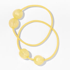 Frosted Yellow Beaded Hair Ties - 2 Pack,