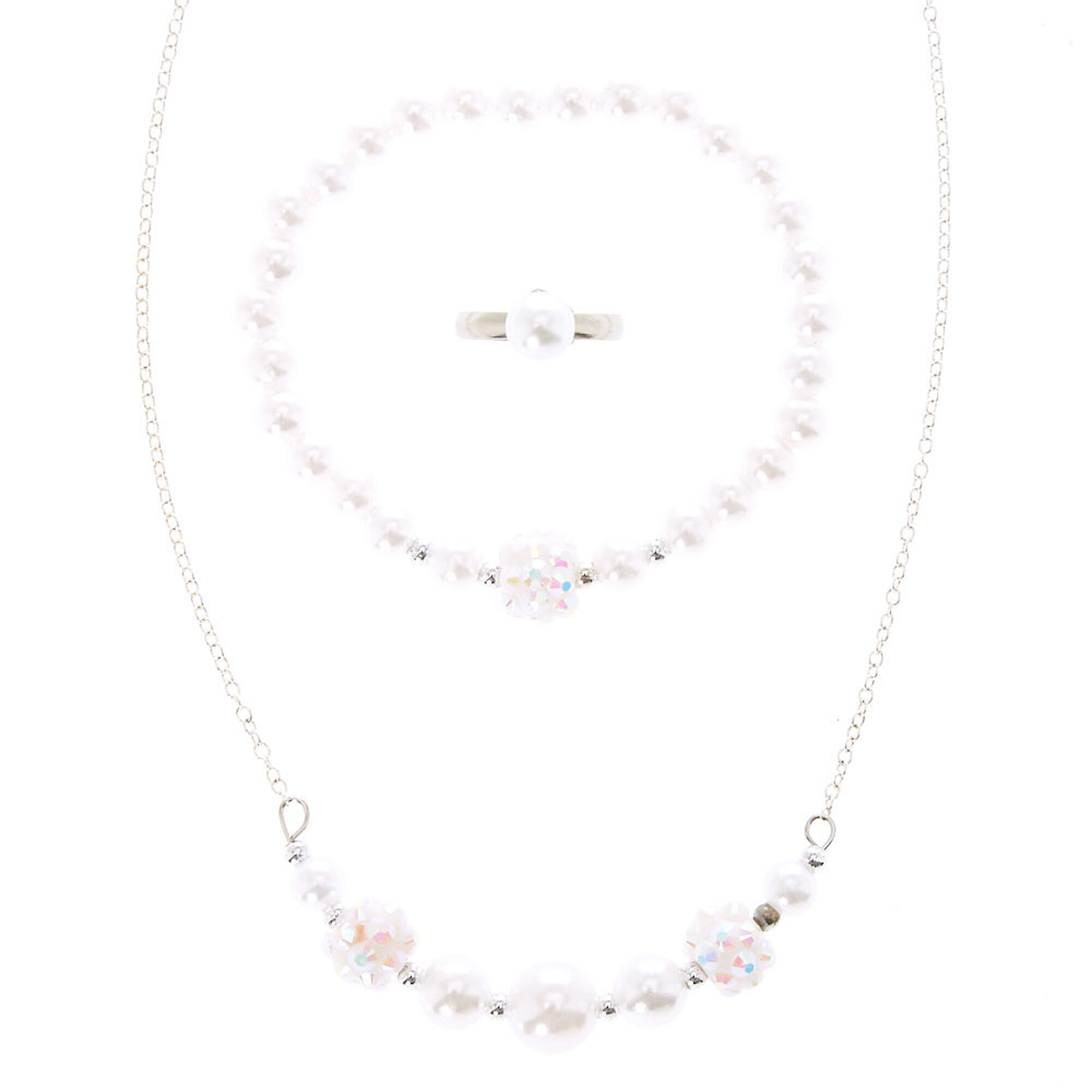 Claire's Club Flower Girl Pearl Jewelry Set - 3 Pack | Claire's US
